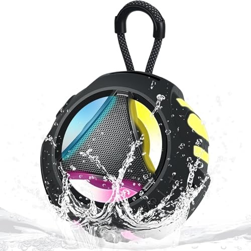 Bluetooth Shower Speaker Waterproof, Portable Bluetooth Speakers Black