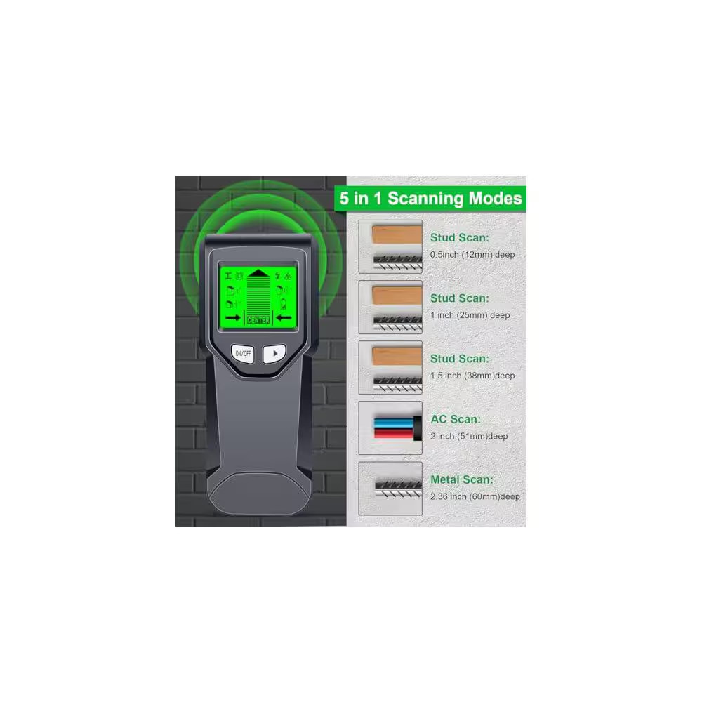 Stud Finder Wall Scanner 5 in 1 Tool with Intelligent Microprocessor Chip and HD