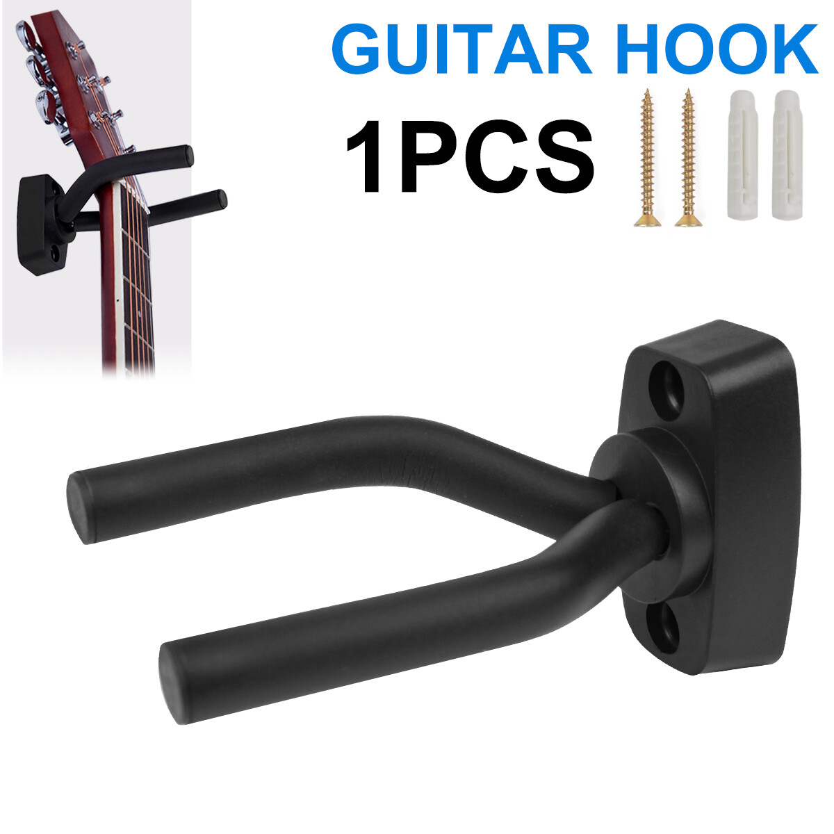 1-10PCS Pack Guitar Hangers Hook Holder Wall Mount Hanger Display Instrument