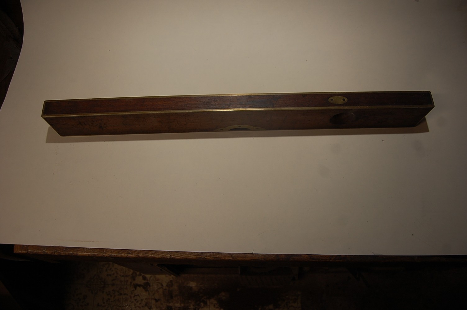 28” Mahogany & Brass Level Stratton Brothers Greenfield Mass. July 16, 1872 # 1