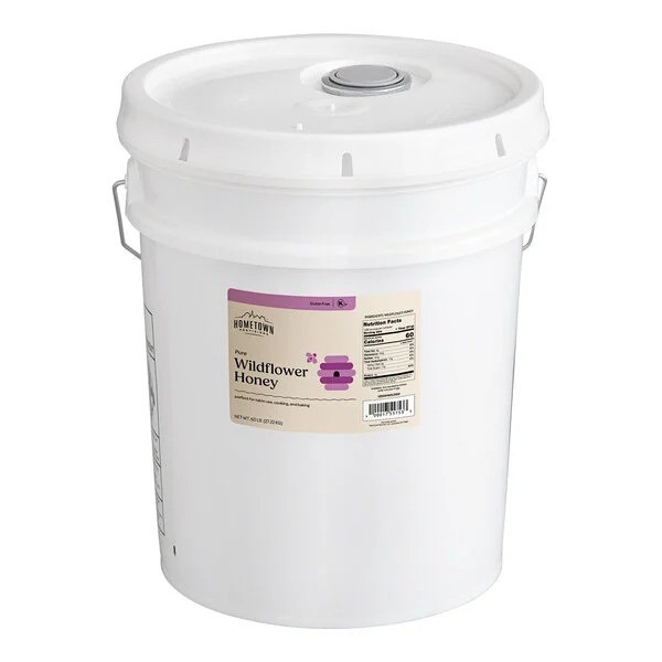 Pure Wildflower Honey 60 Lb Bulk Pail Kosher Gluten-Free Rich Wildflower Honey