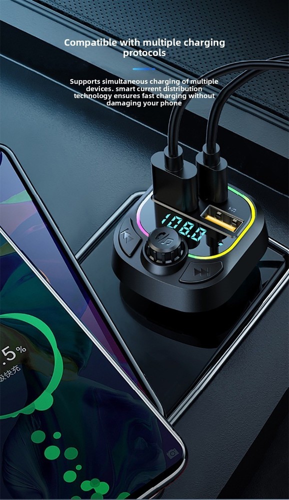 Bluetooth Car MP3 Player FM Transmitter with Dual USB Fast Charger