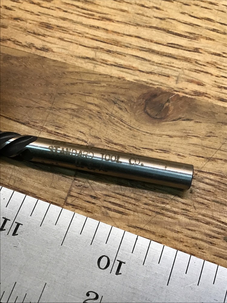 1/4 “ 4F HSS Single End Mill Left Hand ,Standard Tool Co.