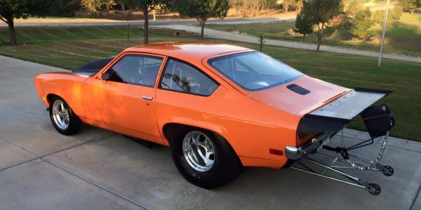 PRO STREET Chevy Vega 71/73 Wing Polished Black Brushed Satin