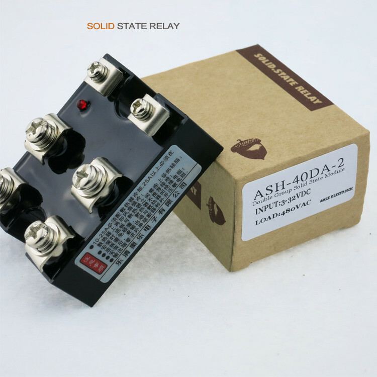 3-32VDC two-phase normally open horizontal solid state relay ASH-40DA-2 DC-AC