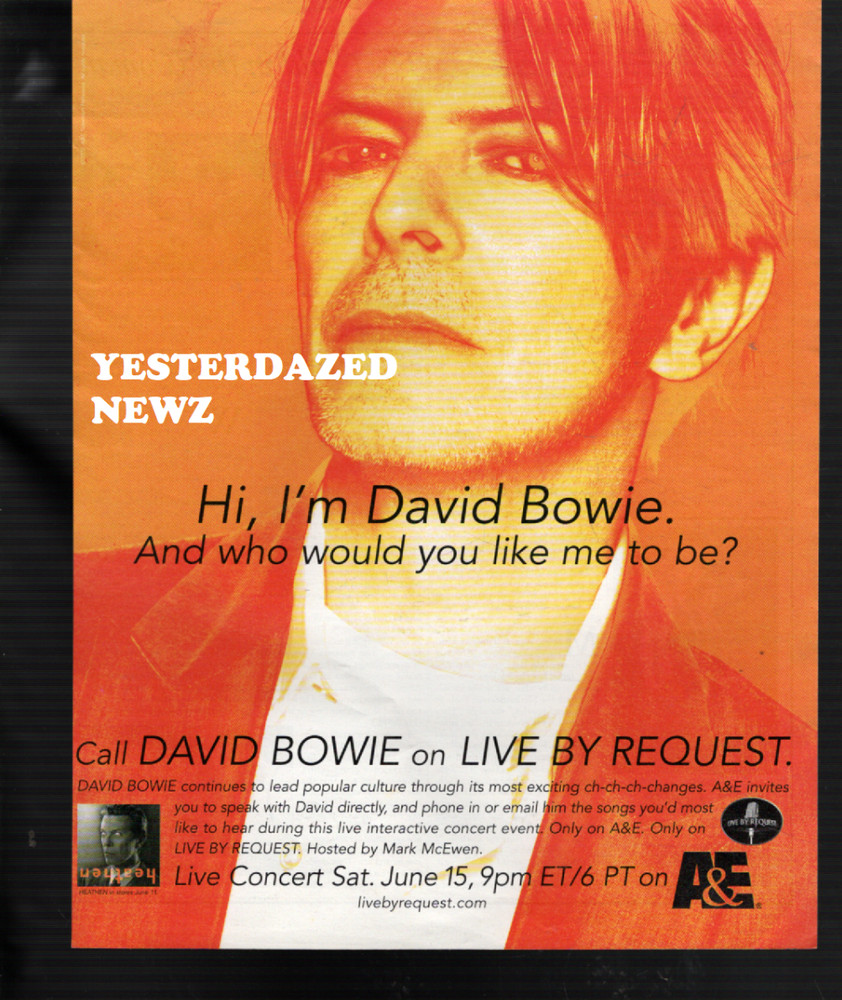 2002 Print Ad for David Bowie Live By Request on A&E