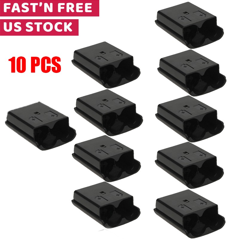 10x Black AA Battery Back Cover Case Shell Pack For Xbox 360 Wireless Controller
