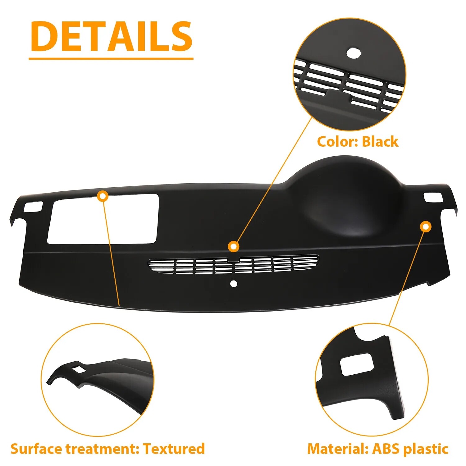 DASHBOARD Dash Cover Cap Black For 2007-2014 Avalanche Suburban Tahoe Yukon