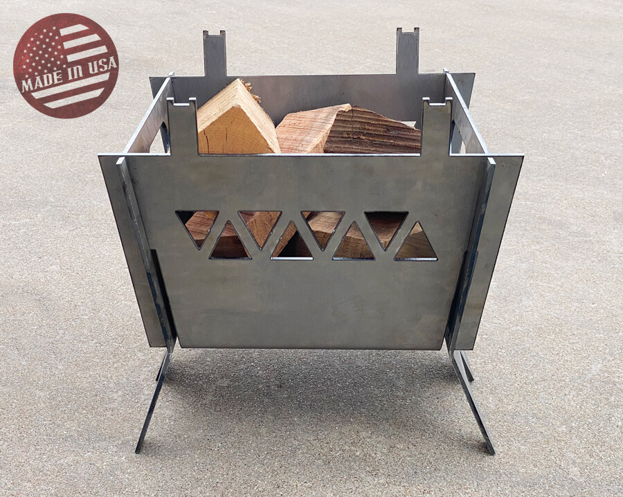 [Spring] Modular Collapsible Steel Firepit 13" Square Portable Camping Fire Pit