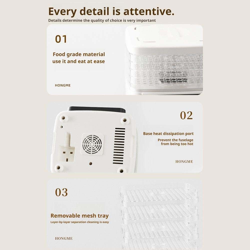 5-Trays Food Dehydrator Machine Adjustable Temperature for Jerky/Fruit/Vegetable