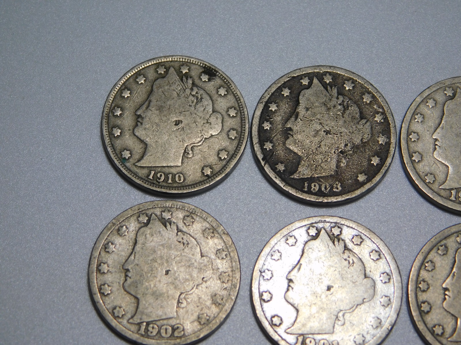 11 LIBERTY HEAD V NICKELS US COIN LOT 1899 1900-01-02-03-04-05-07-08-10-11