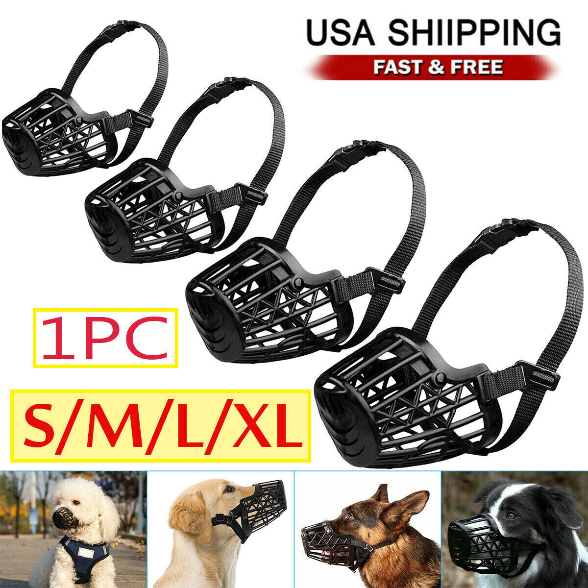 Pet Dog Basket Muzzle Mouth Cover Mesh Cage NoBarking Anti Bite Biting Chewing