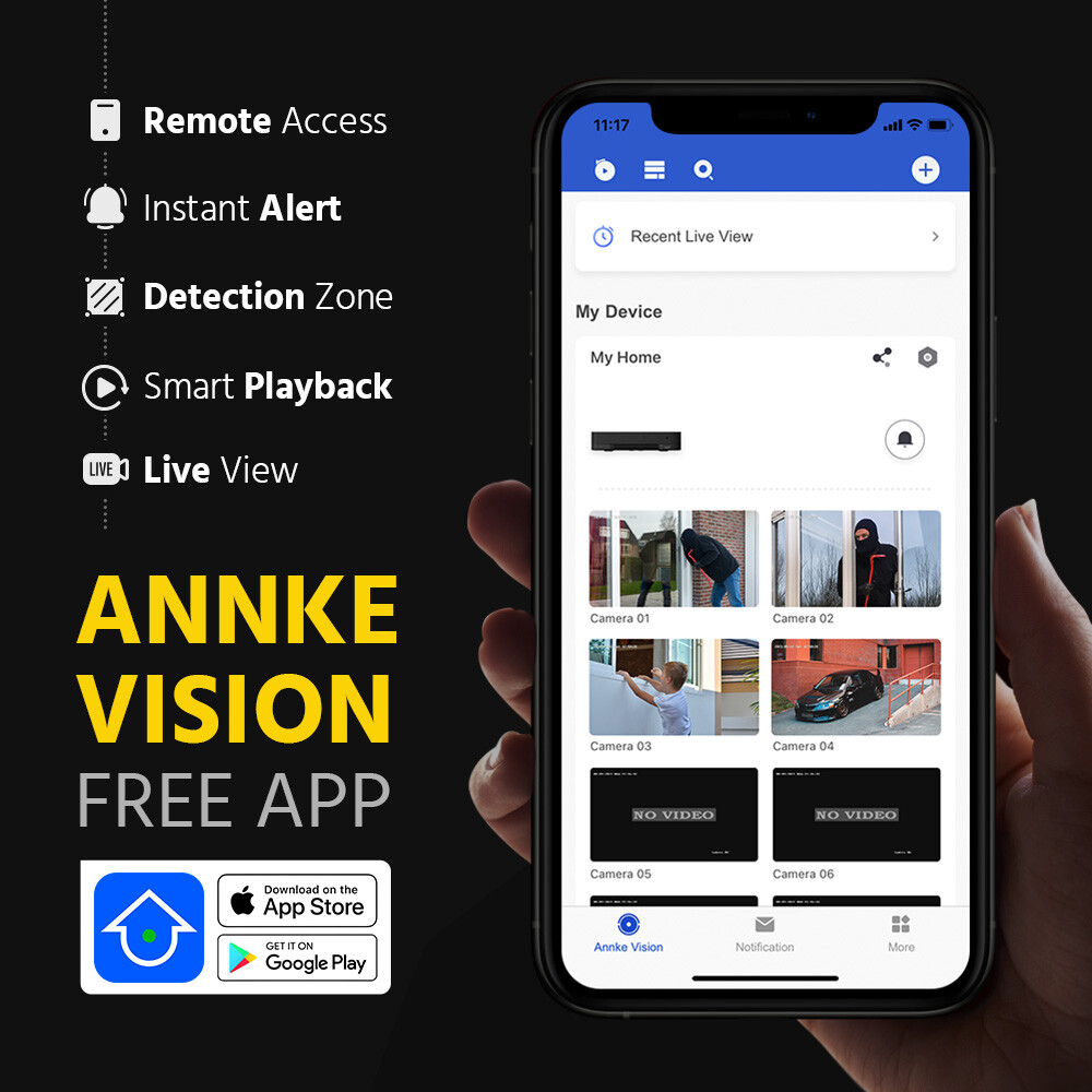 ANNKE 6MP POE Security IP Camera Dual Lens Outdoor Color Night Two-Way Audio AI