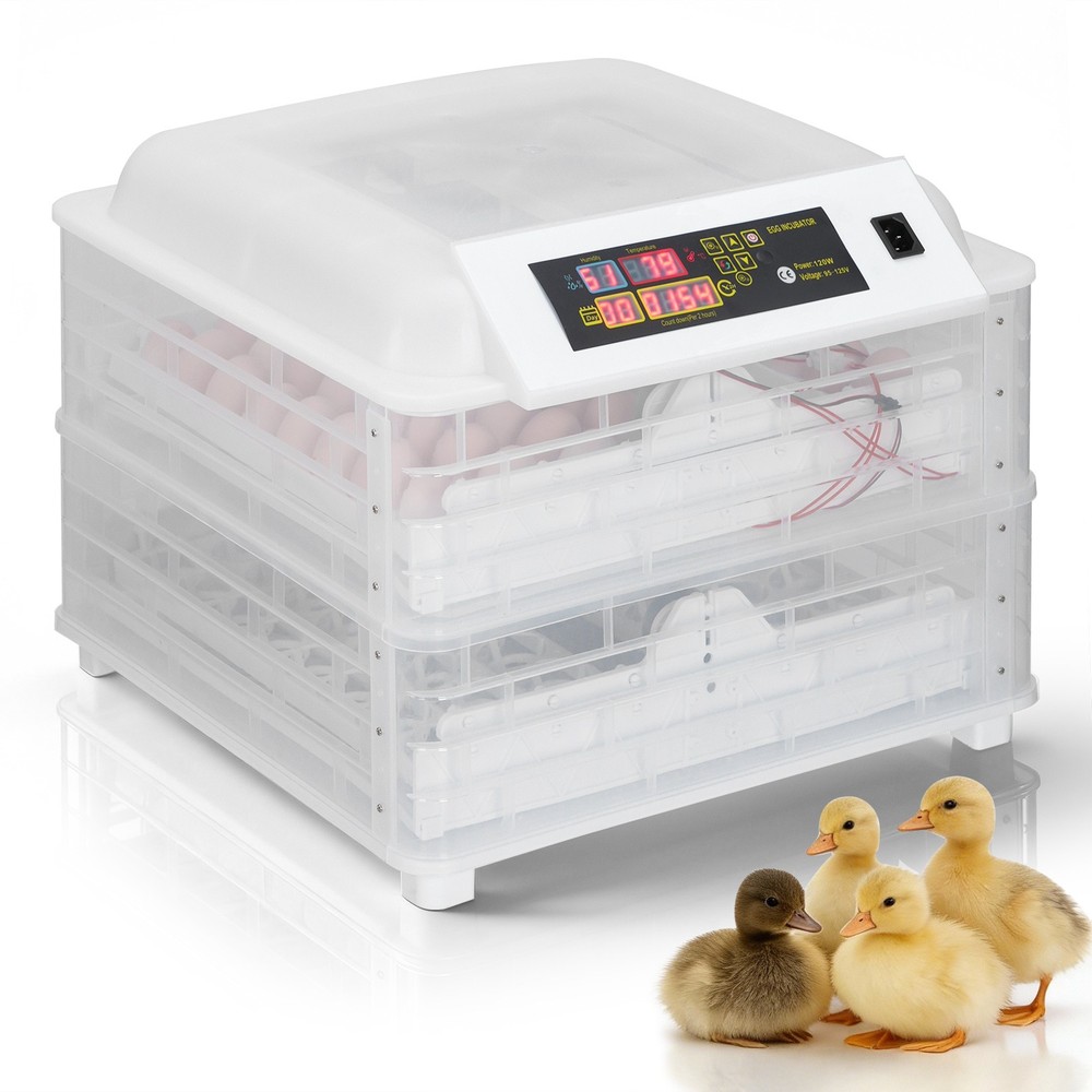 96 Eggs Incubator Digital Clear Poultry Hatching Machine Automatic Turn 30℃-40℃