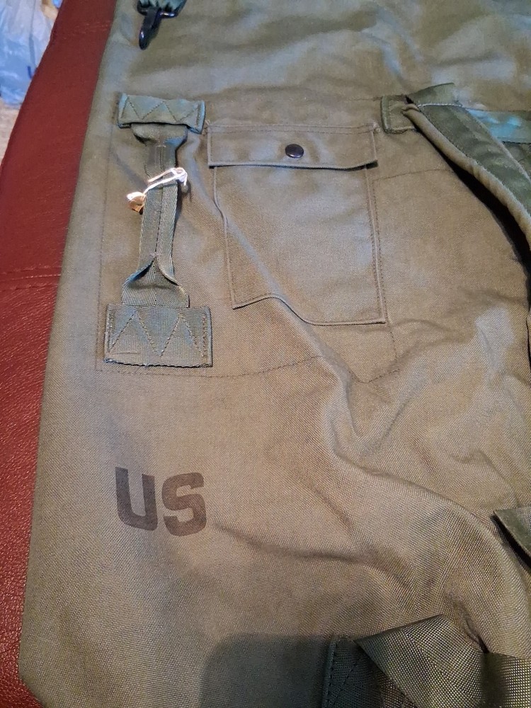 US Army Duffle Sack Deployment Pack Green Canvas Great Condition