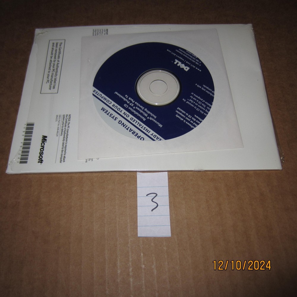 Sealed Microsoft Windows XP Professional Version 2002 NO Key Dell #3