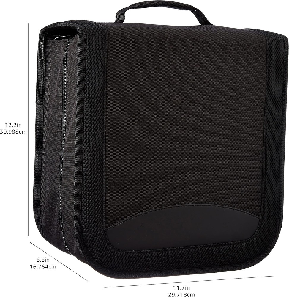 Polyester CD/DVD Portable Storage Binder with Handle, 400-Capacity, Black