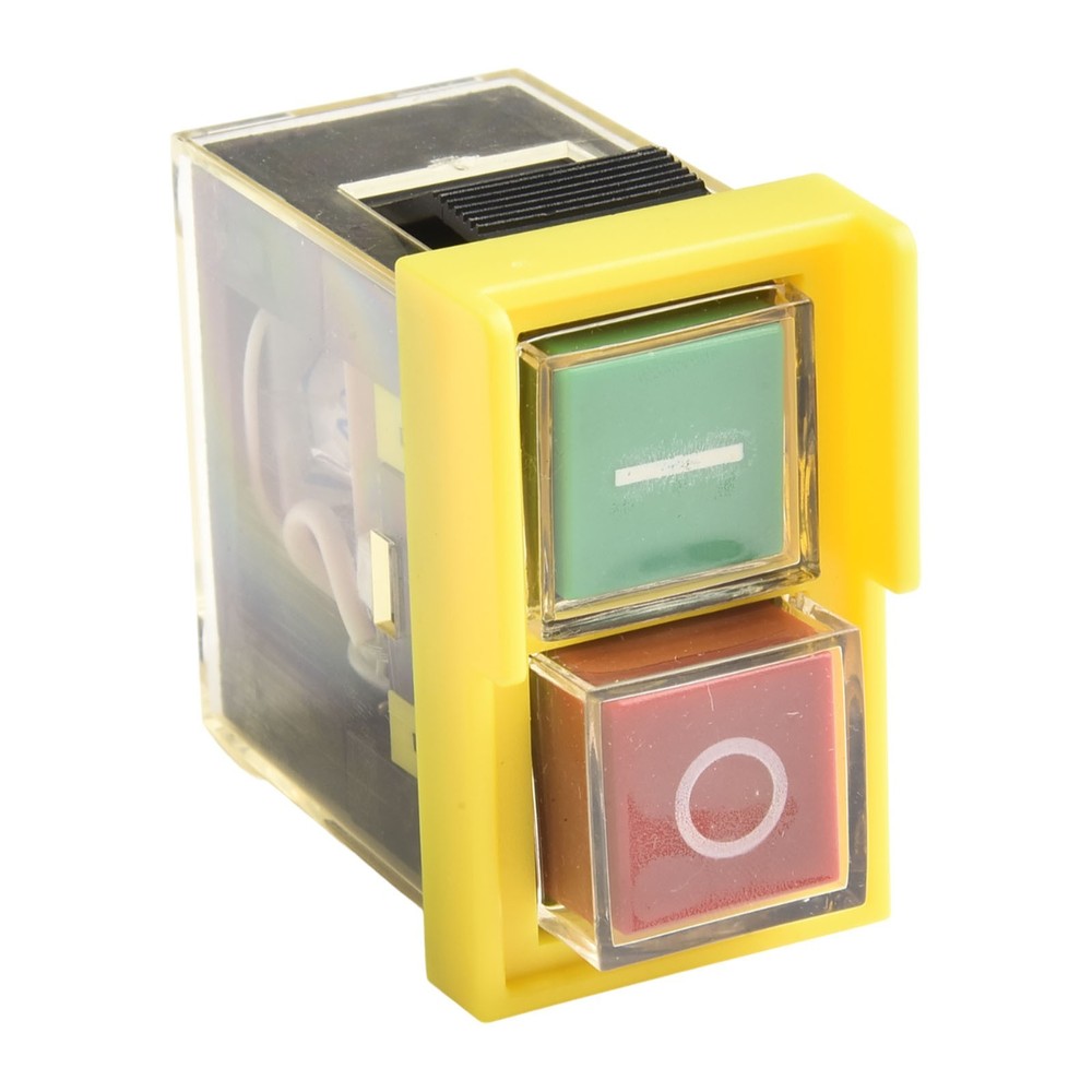 Reliable start button switch with power off and undervoltage protection