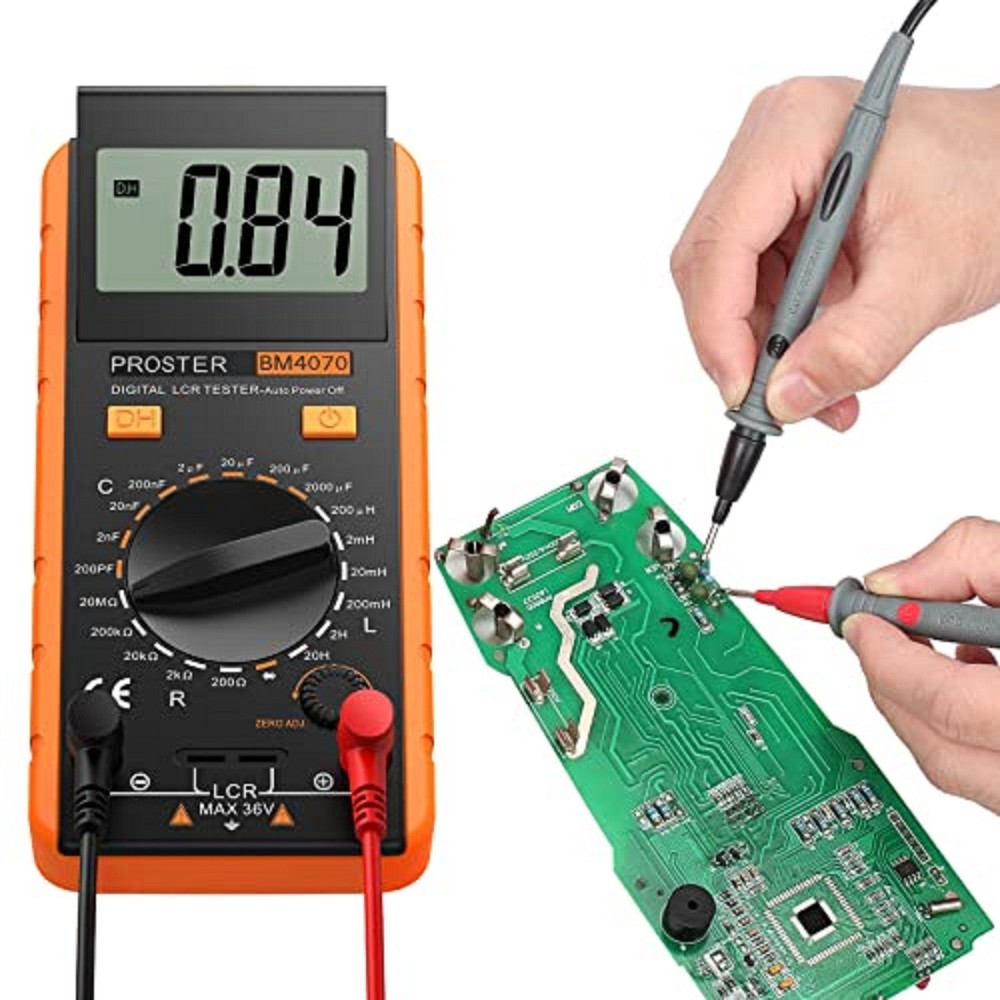 LCR Meter - Capacitance Resistance Inductance Digital LCR Multimeter with LCD Ov