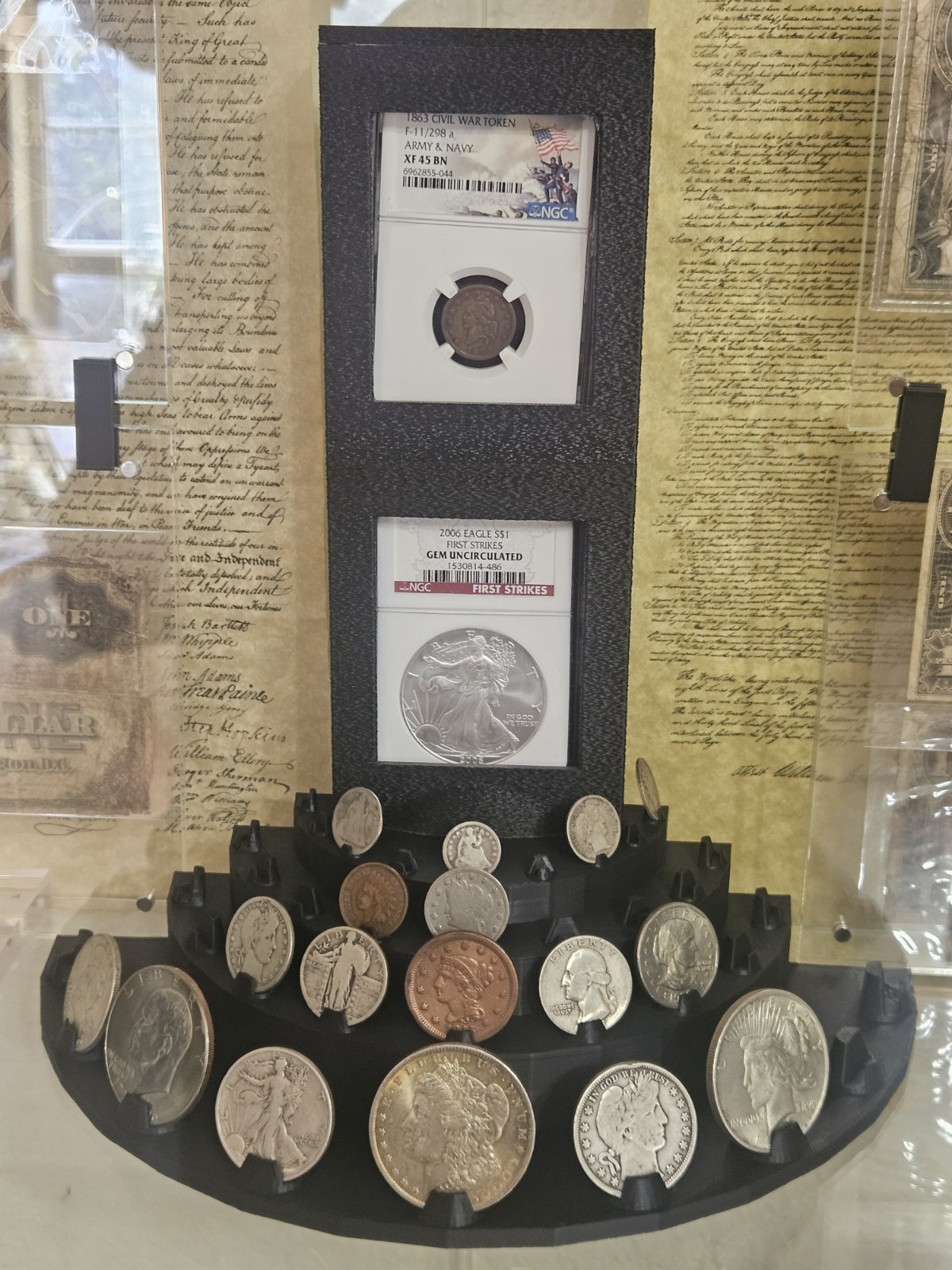 Coin Display, Semi-Circle holds 32-36 coins