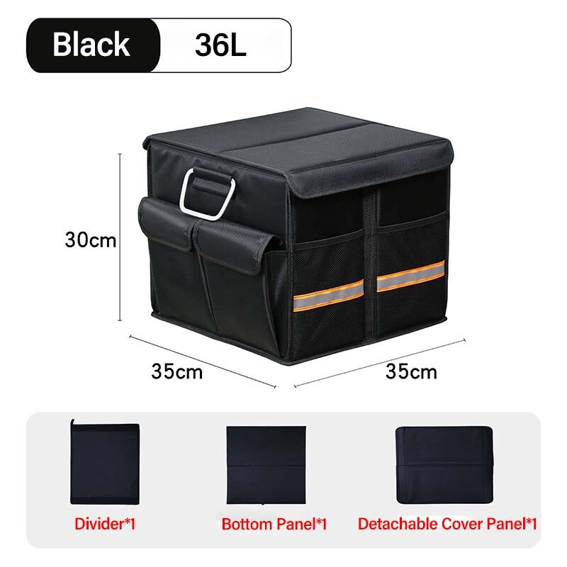 Car Trunk Storage Box Organizer Foldable Adjustable Lid 36L