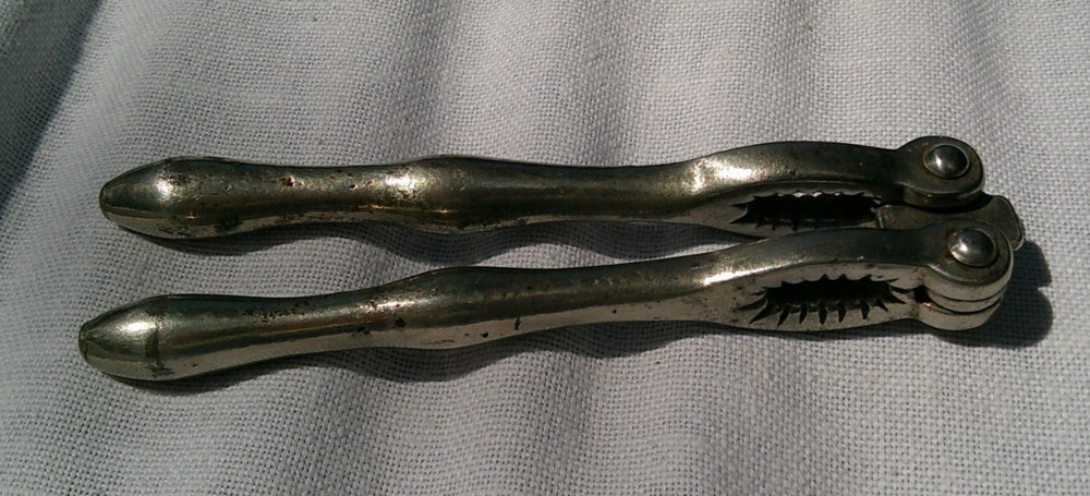 Vintage Metal Nutcracker Pliers 2 Size Cracker Tool No Marking