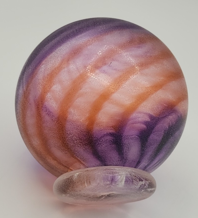 Pink Purple Swirl Float with Stand Roughly 4" Diameter