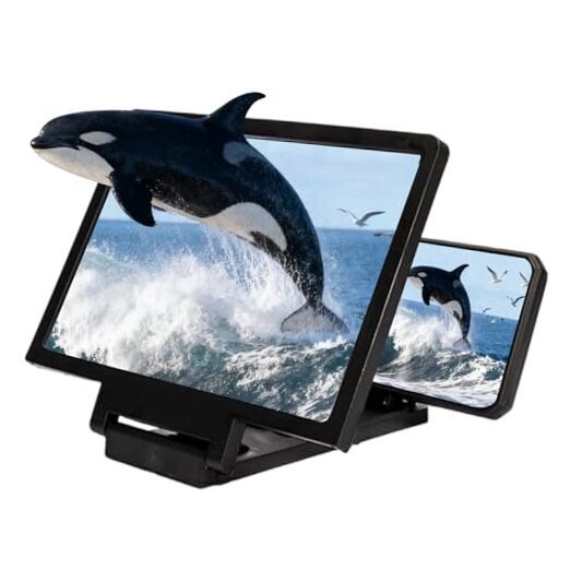 12" Big Screen Phone Magnifier—3D HD Foldable—Foldable