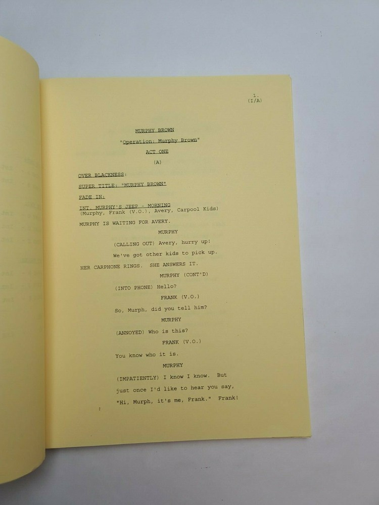 MURPHY BROWN / Norm Gunzenhauser 1997 TV Script, "Operation: Murphy Brown"