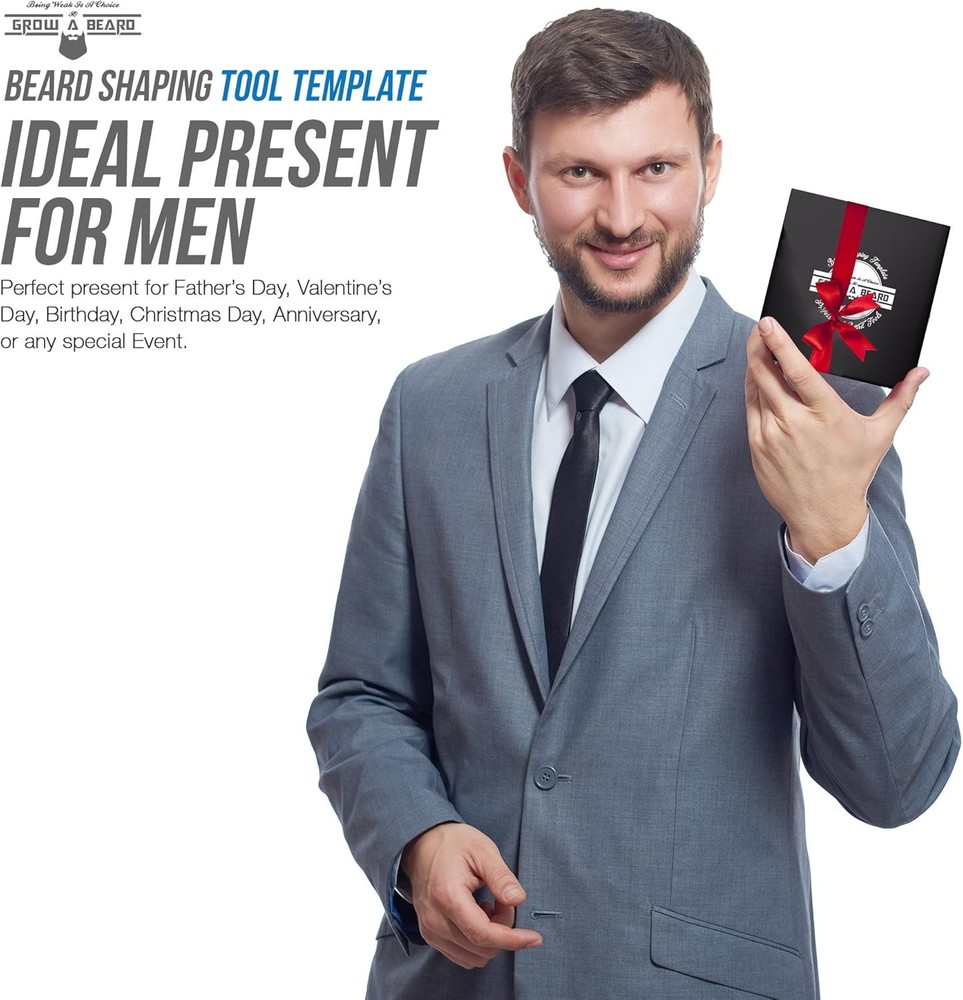 Beard Shaper & Shaping Tool for Men, Lineup Guide Template, Black