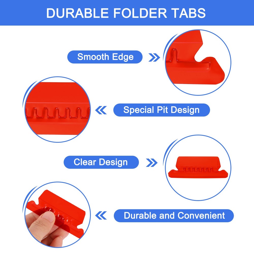 Hanging File Folder Tabs, File Folder Tabs and Inserts, Multicolor, 150 Pcs