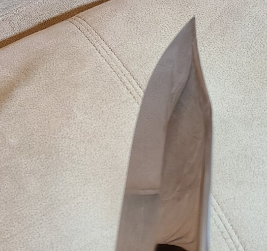 Large About 1 1/2 Pound Stag Bowie Indian Hunting Buffalo Scene Germany Chrome