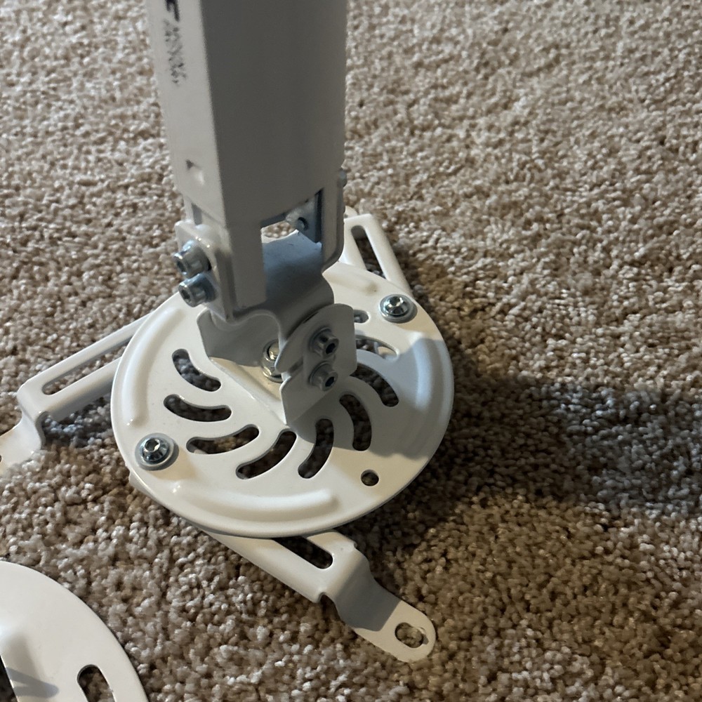 VIVO Universal Extended Ceiling Projector Mount | Height Adjustable (White)