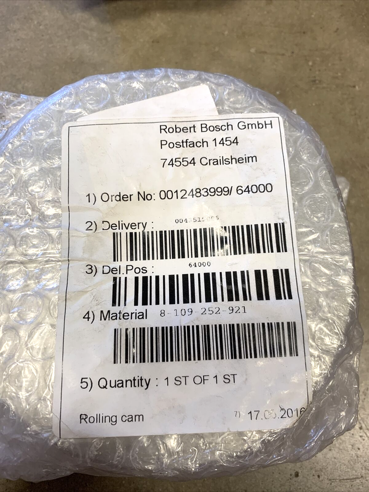 Bosch Rexroth Capper Packaging Machine Part 8-109-252-921 Rolling Cam 2-pack New