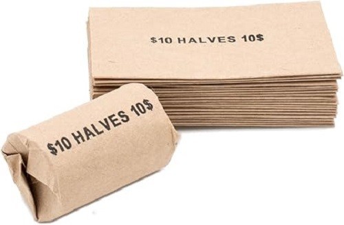 Half Dollar Flat Coin Wrappers, Solid Bundle of 100