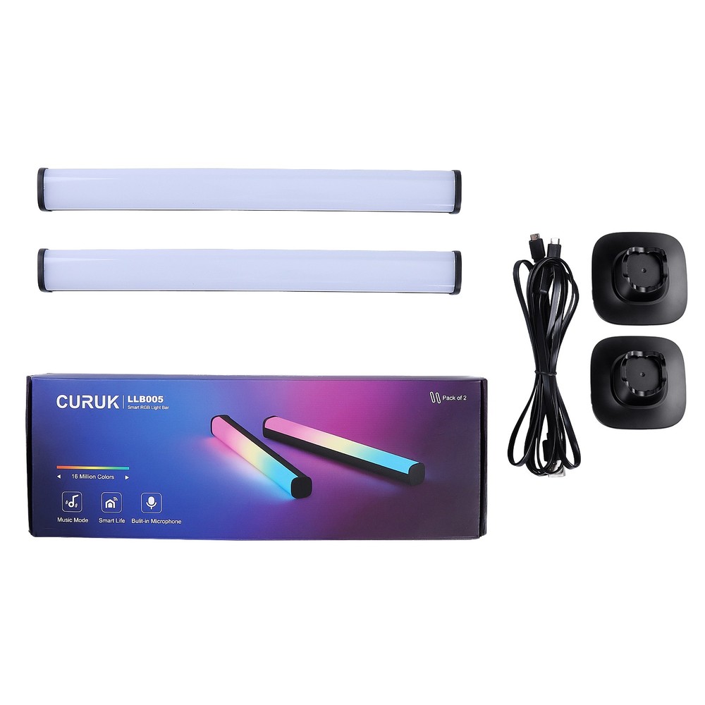 2 Pack RGB LED Light Bars Bluetooth App Control Music Sync Atmosphere Lights