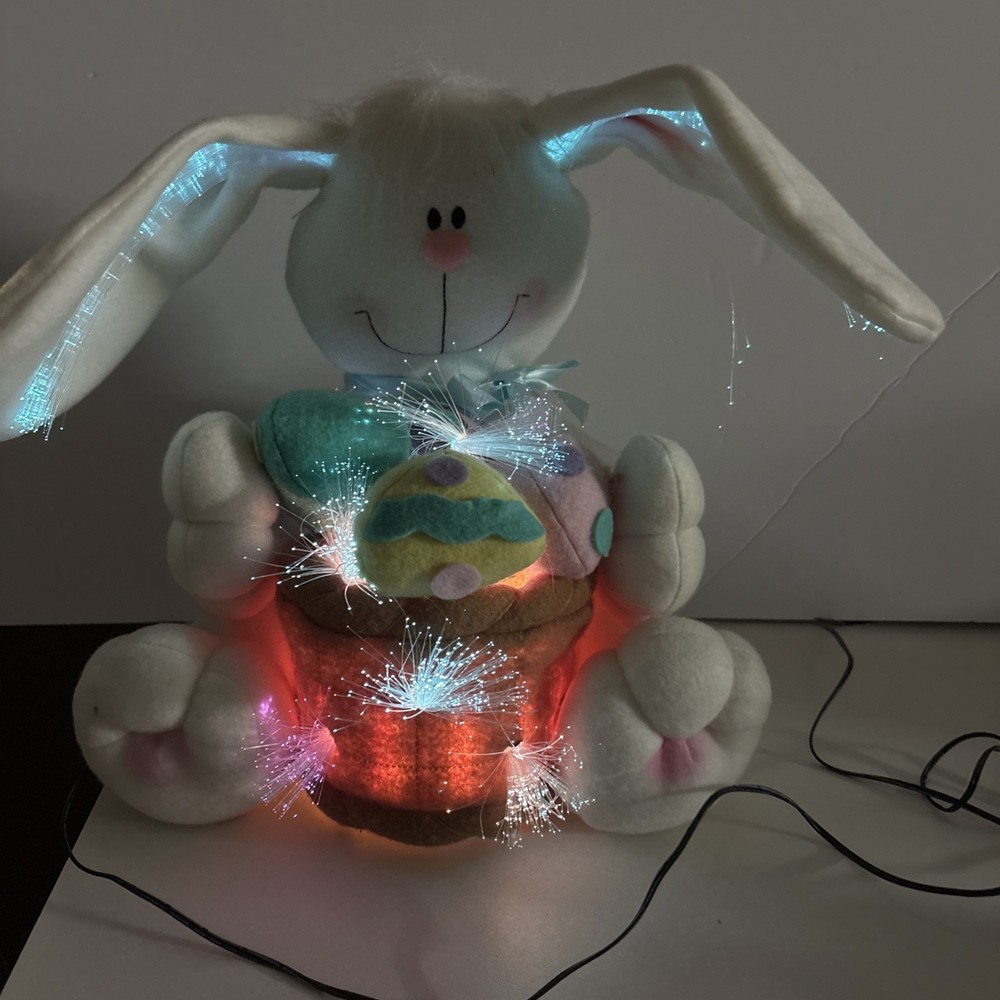 Fiber Optic Easter Bunny 11” Tall