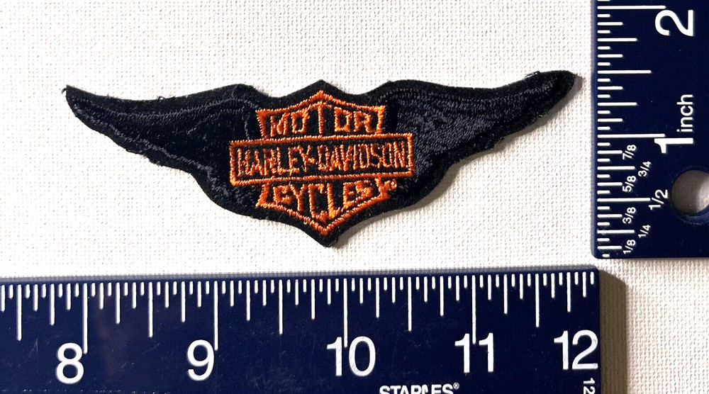 Authentic Vintage Harley-Davidson Black Wings Bar & Shield patch emblem small