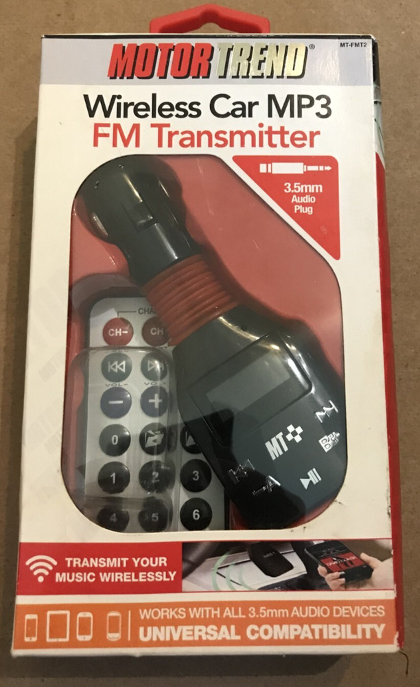 Motor Trend Wireless Car MP3 FM Transmitter Universal with Remote NEW