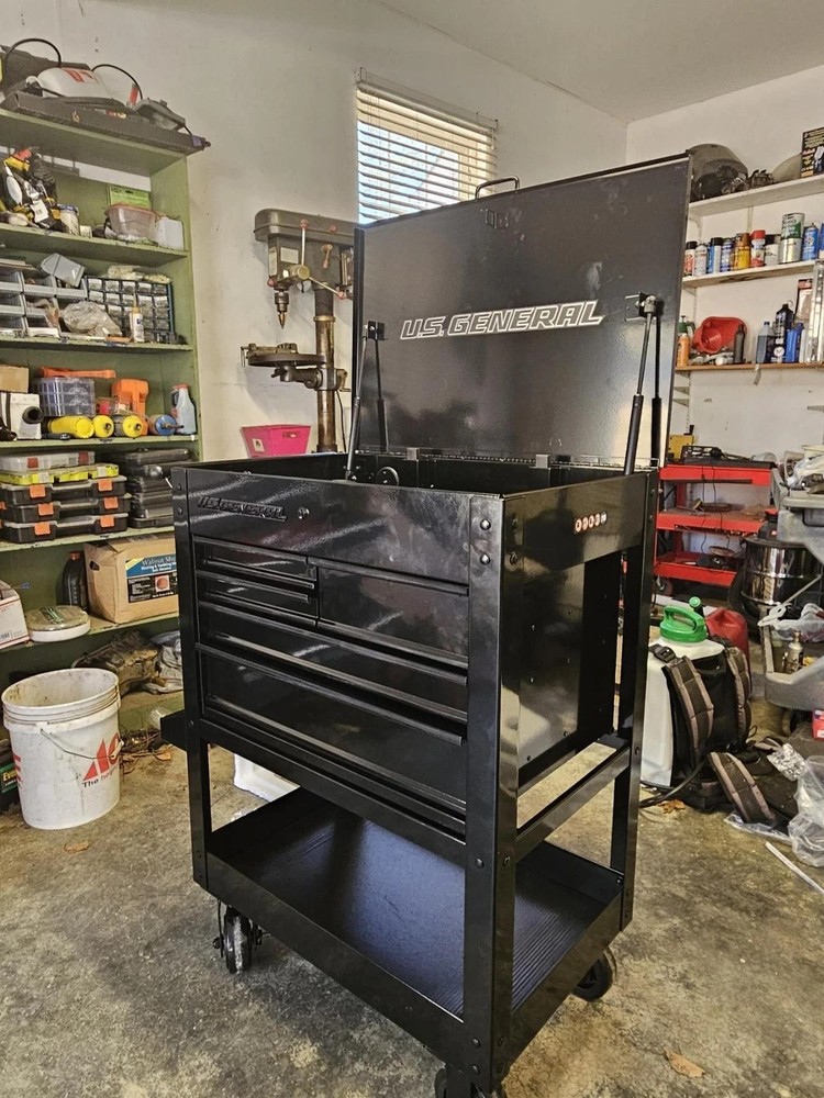 30 in 5-Drawer Mechanics Cart with Automatic Drawer Locking Feature - Black