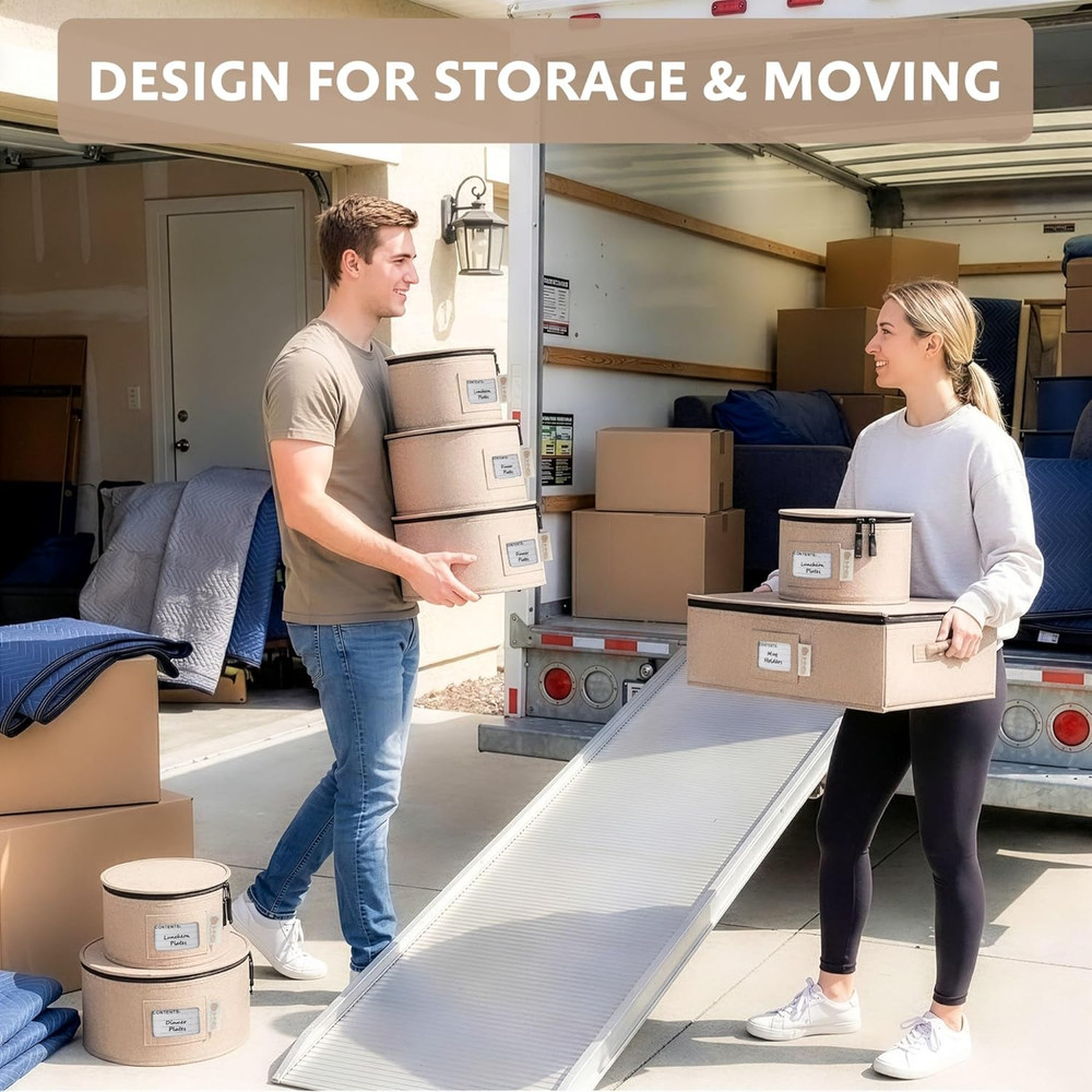 China Storage Hard Shell Containers 5-Piece Set Moving Boxes for Dinnerware, Gla