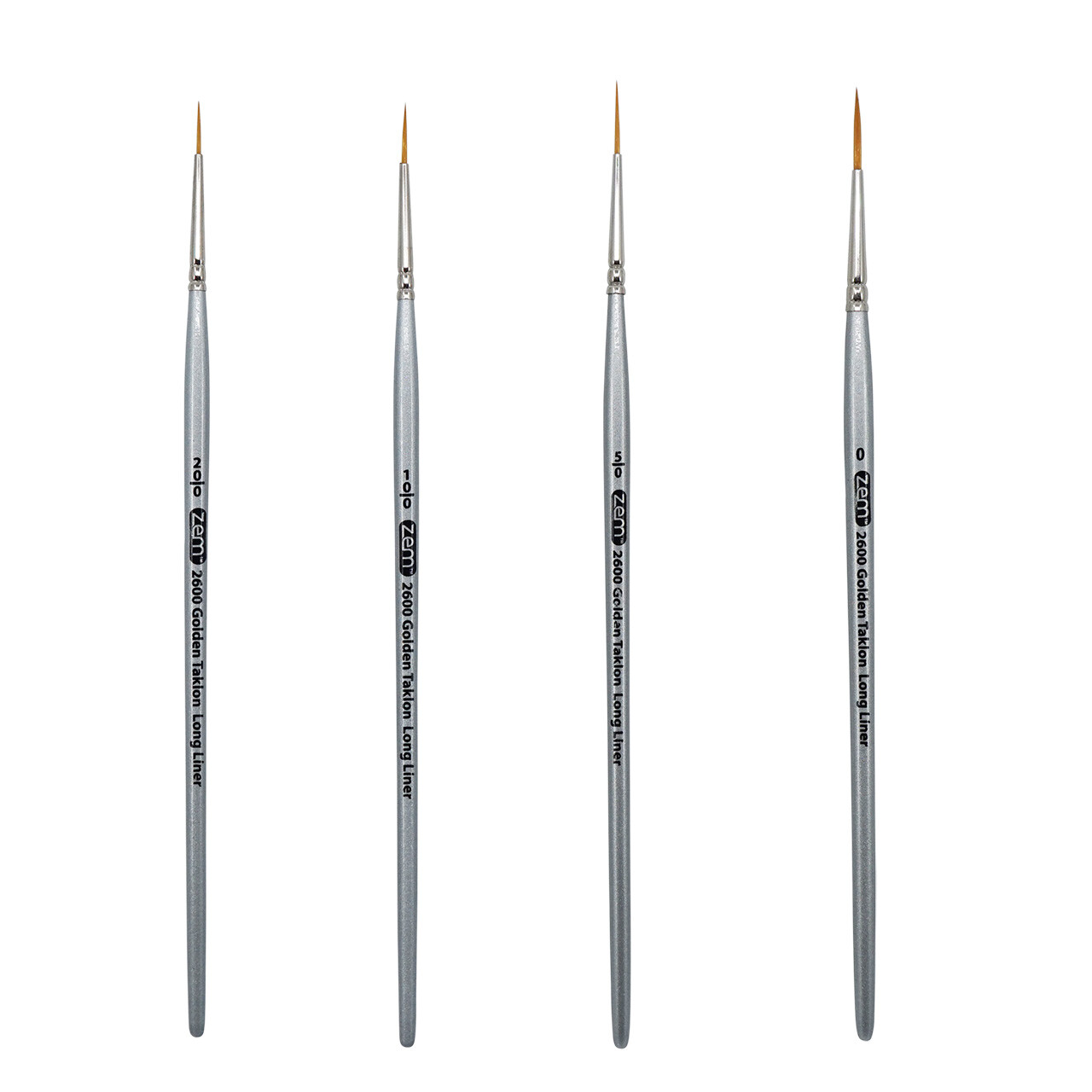 AS-26 Golden Taklon Synthetic Long Liner Brush Set 4 pcs
