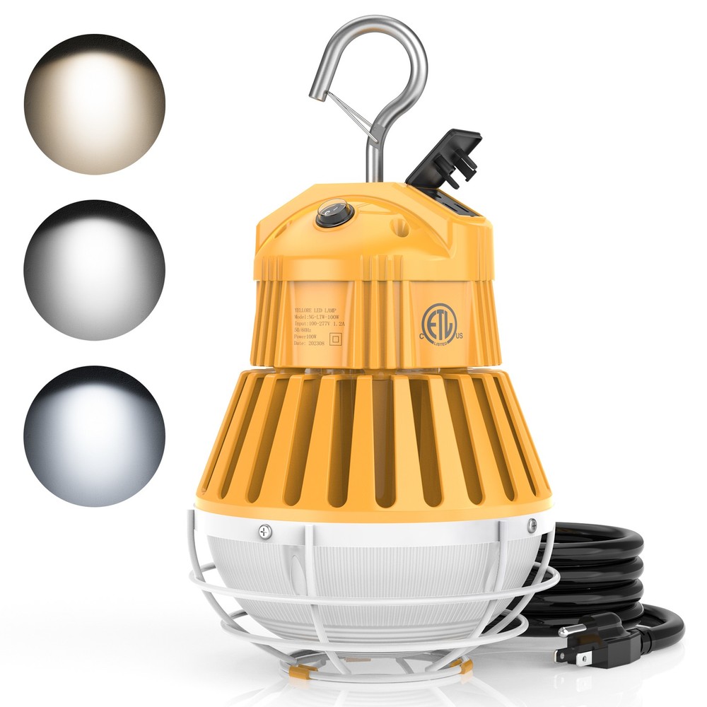 LED Temporary Work Light 100W 4500K/5000K/5700K Adjustable Linkable Hanging Lamp