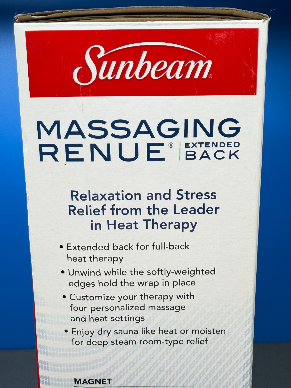 SUNBEAM MASSAGING RENUE EXTENDED BACK HEAT HEATING PAD THERAPY 26" X 34" NEW