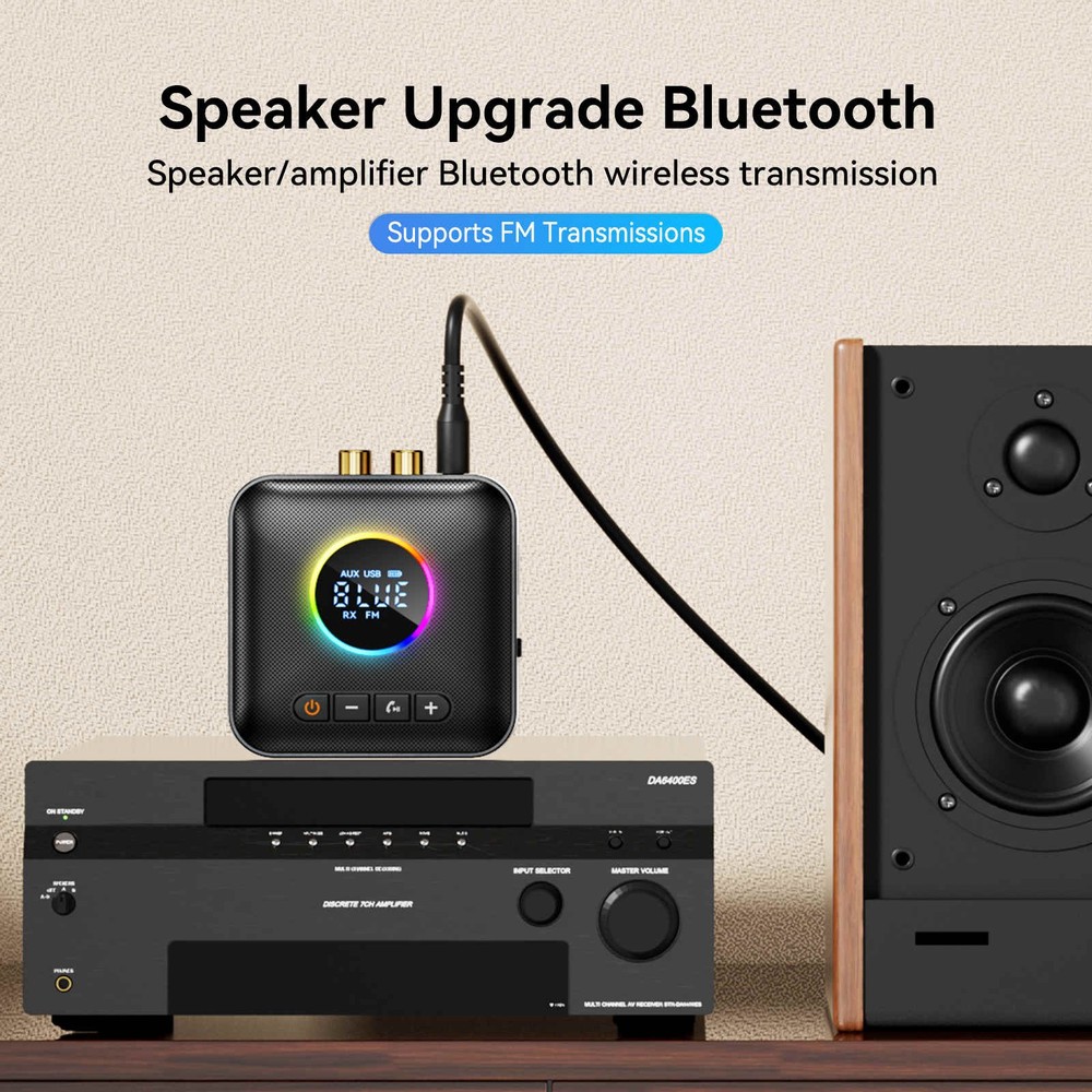 Mutiilfunction 3in1 Bluetooth 5.4 FM Transmitter Receiver Audio Adapter AUX