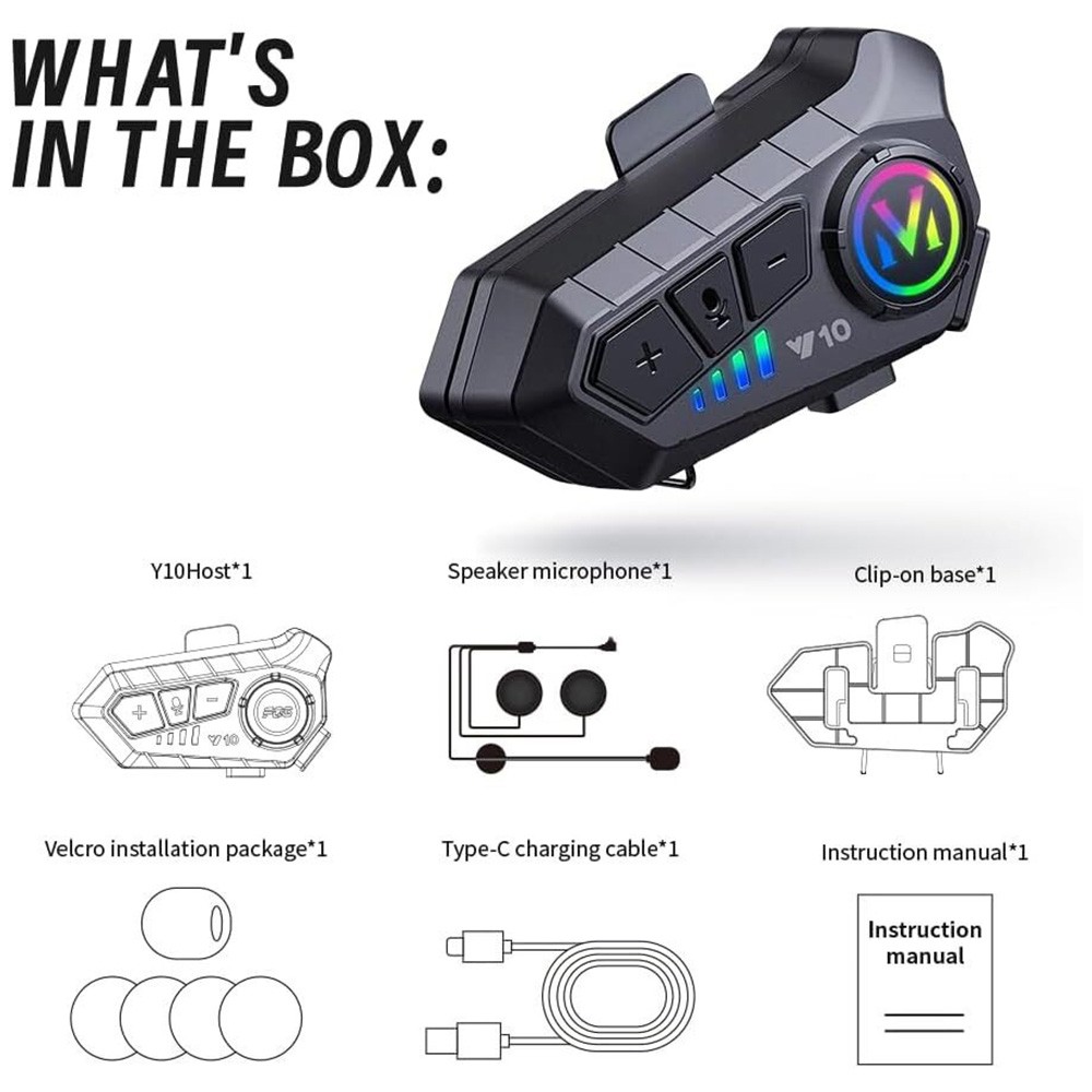 Motorcycle Helmet Headset Speaker Wireless Headphone Support bluetooth 5.3