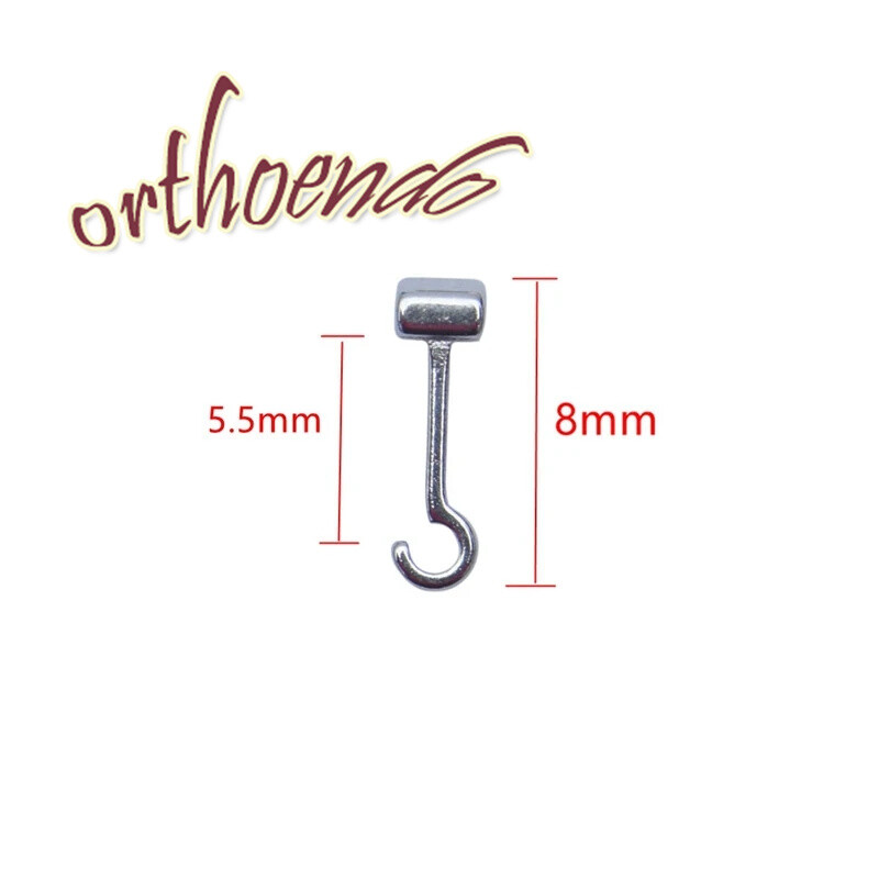 Dental Orthodontic Crimpable Hooks Question Mark Hook Long Curved Left & Right