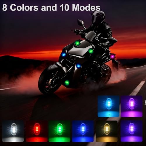 Wireless Mini Led Strobe Flashing Lights with Remote Control for Car, 8