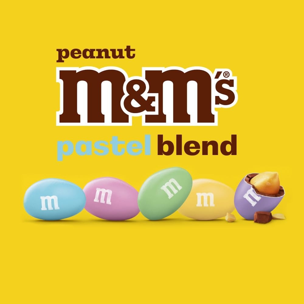 M&M’s Peanut Pastel Blend 10oz Bags (2 Pack) Easter Spring Candy Bulk Chocolate