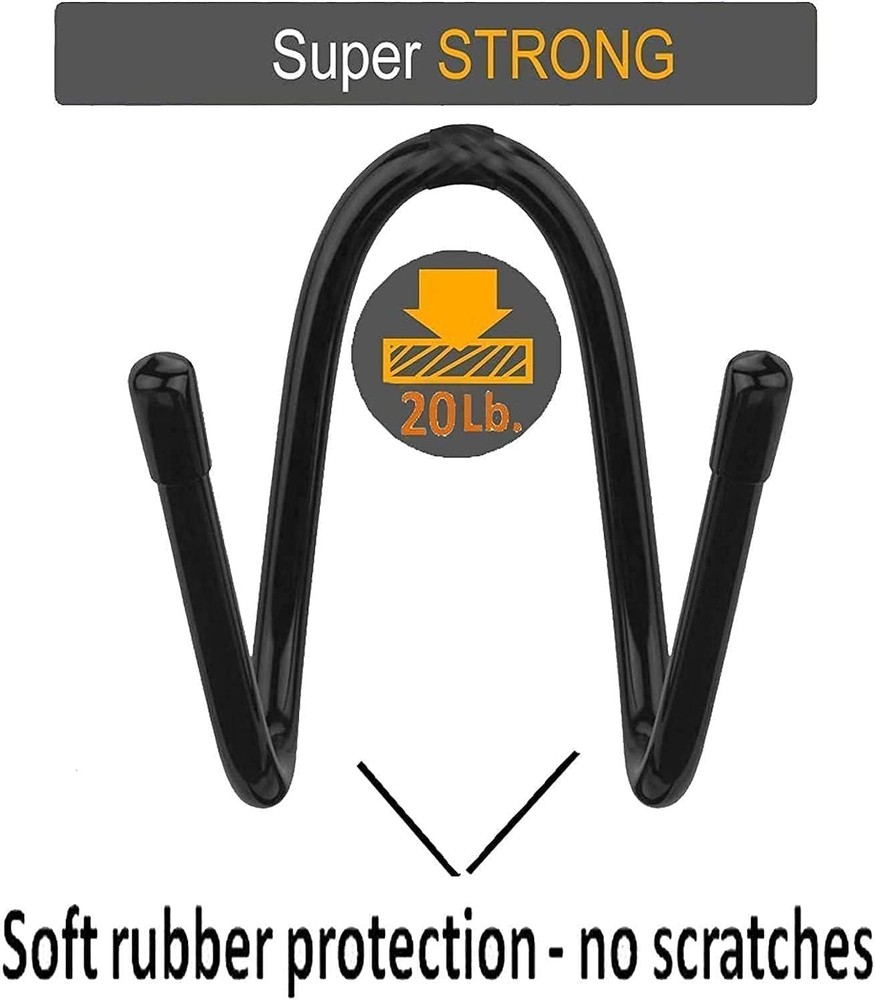 2 Pack Wall Storage Display Rack - Bow Hanger Hooks Holder 2-pack, Black